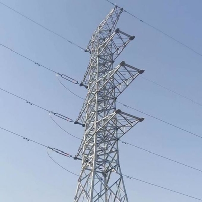 Línea de transmisión de poder eléctrico de acero de la torre Q235B del ángulo galvanizado