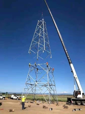 Línea de transmisión de acero de la torre del enrejado eléctrica para el proyecto del sitio