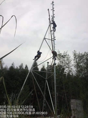 La inmersión caliente de acero Q355 galvanizó el palo de Guyed para la telecomunicación