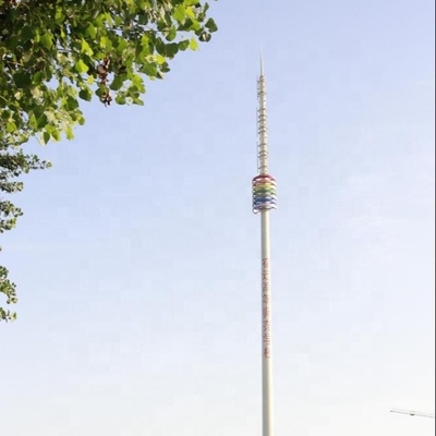 Torre monopolar de acero de la telecomunicación con la inmersión caliente galvanizada