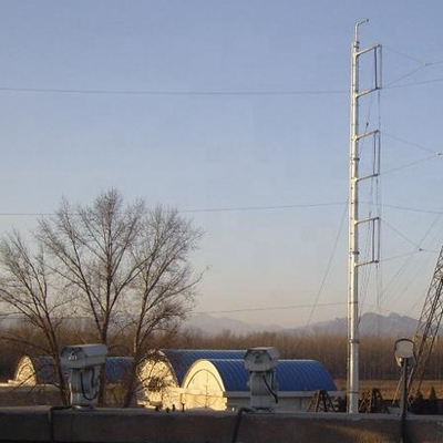 La torre de acero monopolar galvanizada con la aviación enciende eléctrico
